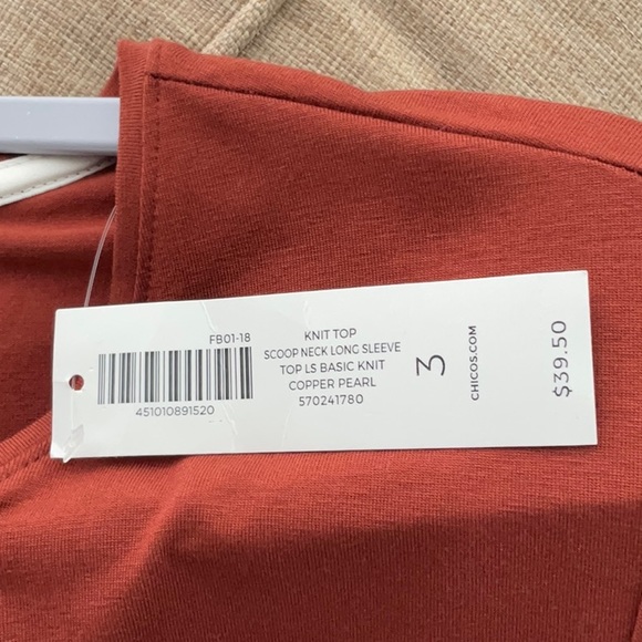 Chico’s long sleeve tee 3 NWT - Picture 2 of 3